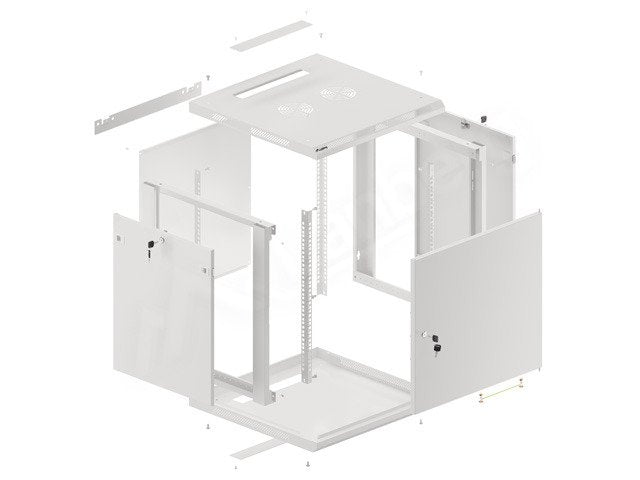 EAN 5901969430189 - Lanberg WF01-6612-00S armario rack 12U Bastidor de pared Gris imagen 2
