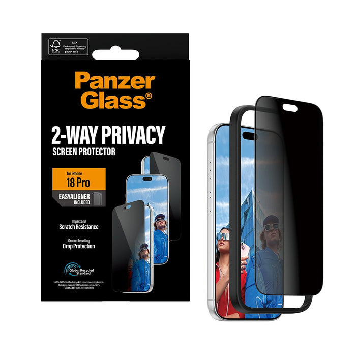 EAN 5715685043499 - PanzerGlass ® 2-Way Privacy Screen Protector iPhone 18 Pro | Ultra-Wide Fit w. EasyAligner Protector de p imagen 6