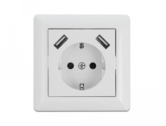 EAN 4043619114733 - DeLOCK 11473 toma de corriente 2 x USB + CEE 7/3 Blanco imagen 3