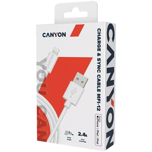EAN 5291485008956 - Canyon CNS-MFIC12W cable de conector Lightning 2 m Blanco imagen 2