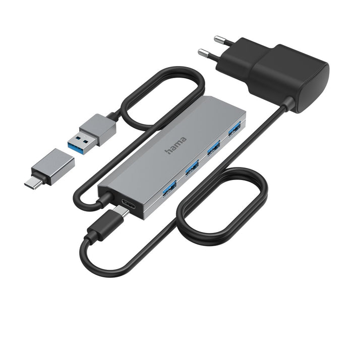 EAN 4047443491855 - Hama 00200138 hub de interfaz USB 3.2 Gen 1 (3.1 Gen 1) Type-A + Type-C 5000 Mbit/s Antracita, Gris imagen 3