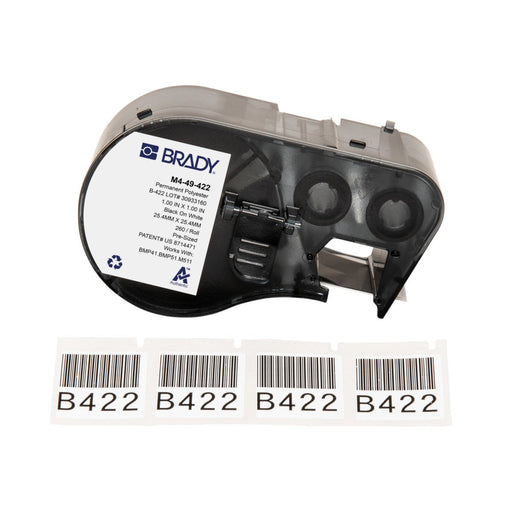 EAN 888434591666 - Brady M4-49-422 etiqueta de impresora Negro, Blanco Etiqueta para impresora autoadhesiva imagen 1