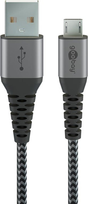EAN 4040849492822 - Goobay 49282 cable USB USB 2.0 1 m Micro-USB B USB A Negro, Gris imagen 1