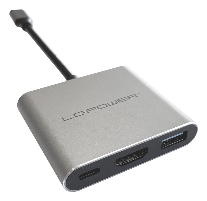EAN 4262443280241 - LC-Power LC-HUB-C-MULTI-4-V2 hub de interfaz USB Tipo C 5000 Mbit/s Plata, Negro imagen 1