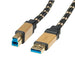 EAN 7611990195572 - ROLINE 11.02.8903 cable USB USB 3.2 Gen 1 (3.1 Gen 1) 3 m USB A USB B Negro, Oro imagen 2