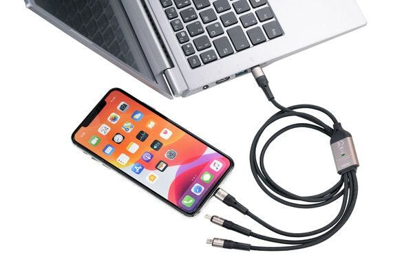 EAN 4024023037894 - TROIKA DREIZACK PRO cable USB 1,2 m USB C USB C/Micro USB-A/Lightning Negro, Gris imagen 4