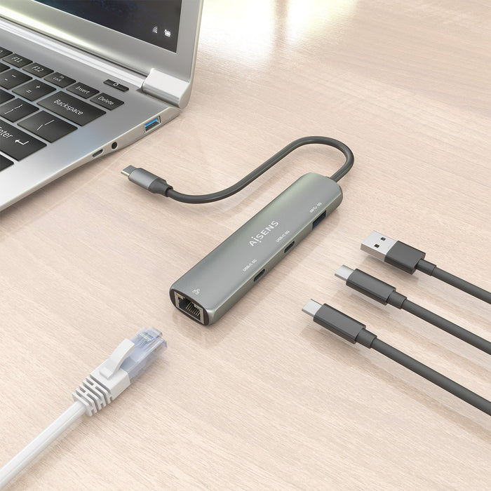 EAN 8435739904022 - AISENS ASUC-4P040-GR base para portátil y replicador de puertos Alámbrico USB 3.2 Gen 1 (3.1 Gen 1) Type- imagen 7