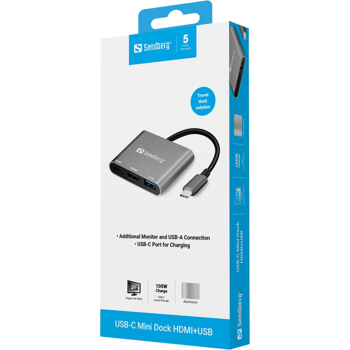 EAN 5705730136009 - Sandberg 136-00 Adaptador gráfico USB Aluminio, Blanco imagen 3