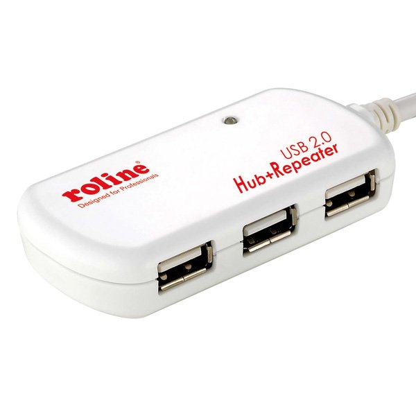 EAN 7611990188185 - ROLINE USB 2.0 Hub, 4 Ports, with Repeater 12 m Blanco imagen 3