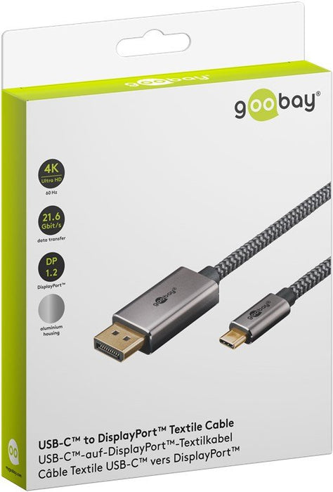 EAN 4040849757099 - Goobay 75709 adaptador de cable de vídeo 3 m USB Tipo C DisplayPort Negro, Plata imagen 3