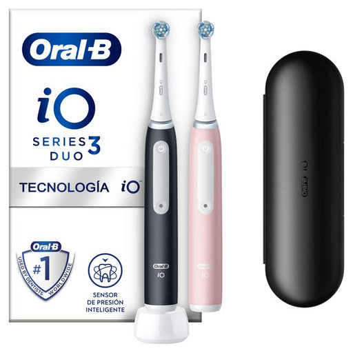 EAN 8006540731857 - Oral-B iO3 Duo Adulto Cepillo dental vibratorio Negro, Rosa, Blanco imagen 1