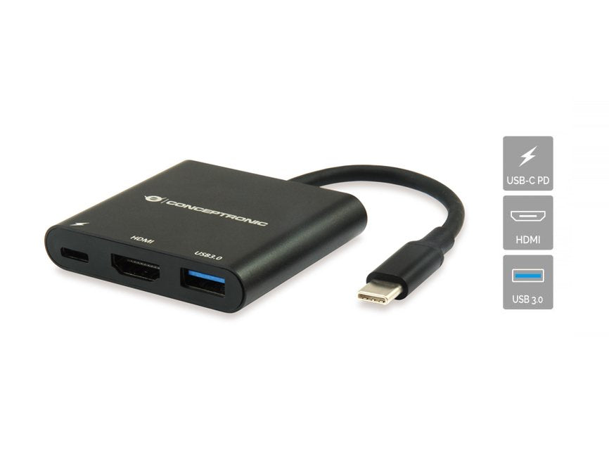EAN 4015867209462 - Conceptronic DONN01B base para portátil y replicador de puertos USB 3.2 Gen 1 (3.1 Gen 1) Type-C Negro imagen 6