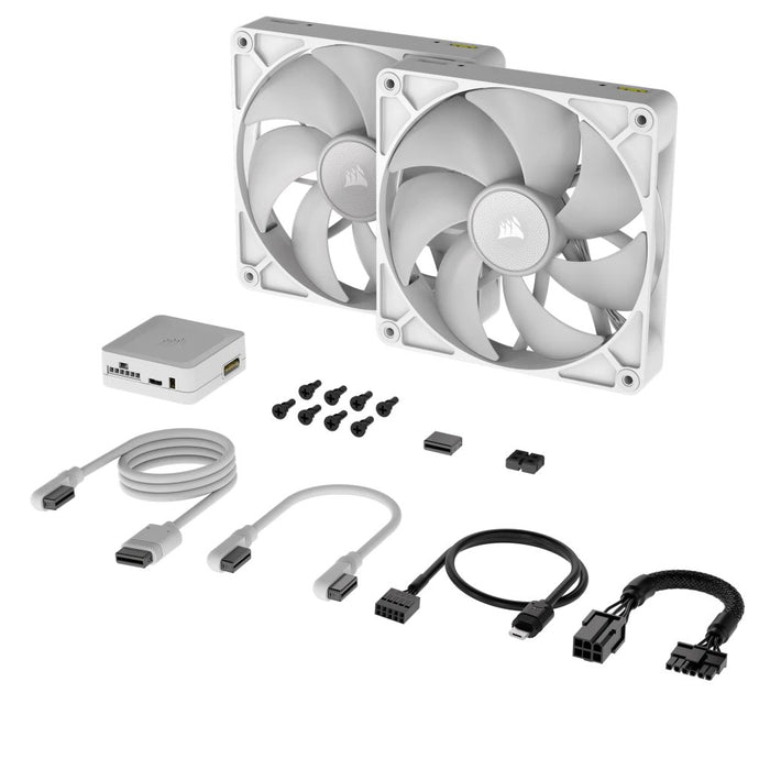 EAN 0840006680987 - Corsair iCUE LINK RX140 RGB Carcasa del ordenador Ventilador 14 cm Blanco 2 pieza(s) imagen 2