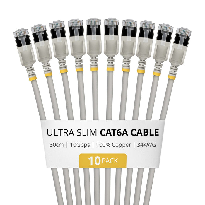 EAN 65030935951 - StarTech.com 6ASTP34GRS30CM10PK cable de red Gris 0,3 m Cat6a U/FTP (STP) Alrededor imagen 1