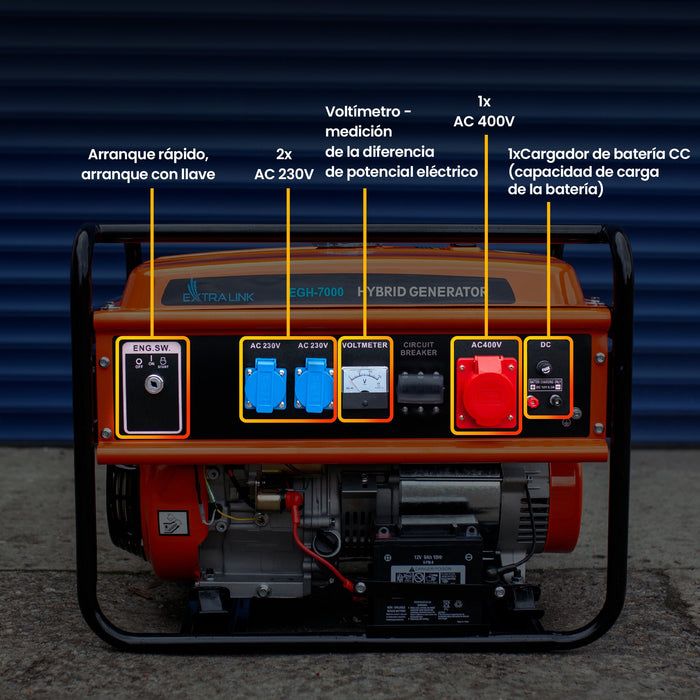 EAN 5905090330714 - Extralink EX.30714 motor-generador 7000 W 25 L Gasolina Negro, Naranja imagen 26