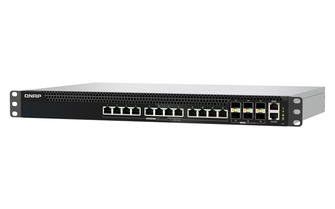 EAN 4711103092965 - QNAP QSW-M5218P-6F12T switch Gestionado L3 10G Ethernet (100/1000/10000) Energía sobre Ethernet (PoE) 1U  imagen 6