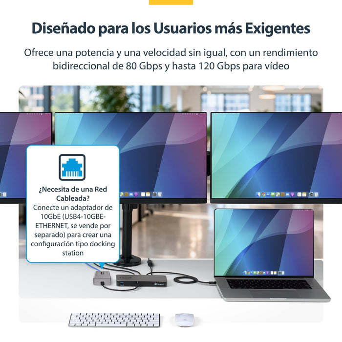 EAN 0065030925709 - StarTech.com 303UE-TB5-HUB hub de interfaz Thunderbolt 5 80 Mbit/s Gris imagen 7