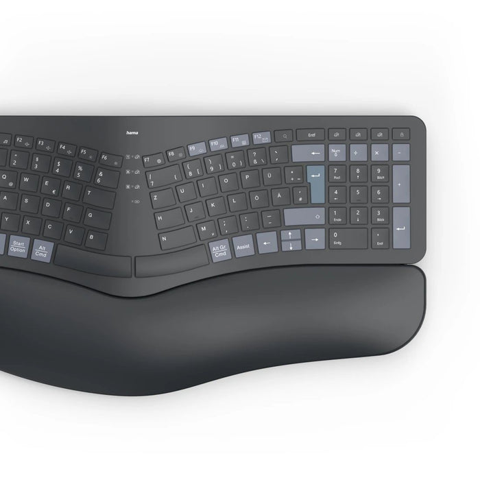 EAN 4047443520531 - Hama WK-900 Ergo teclado Hogar / Oficina RF Wireless + Bluetooth QWERTZ Alemán Negro, Azul, Gris Oscuro imagen 6