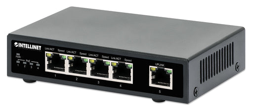 EAN 0766623561839 - Intellinet 561839 switch Gigabit Ethernet (10/100/1000) Energía sobre Ethernet (PoE) Negro imagen 1