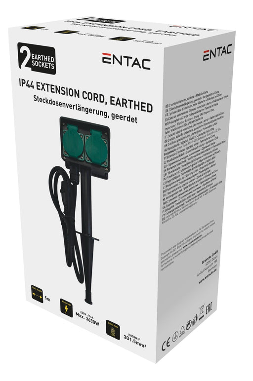 EAN 5999097987781 - Entac ESE1.5G2-5-IP44S base múltiple 5 m 2 salidas AC Exterior Negro, Verde imagen 2