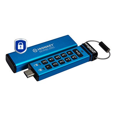 EAN 0740617336603 - Kingston Technology IronKey Keypad 200 unidad flash USB USB Tipo C 3.2 Gen 1 (3.1 Gen 1) Azul imagen 2