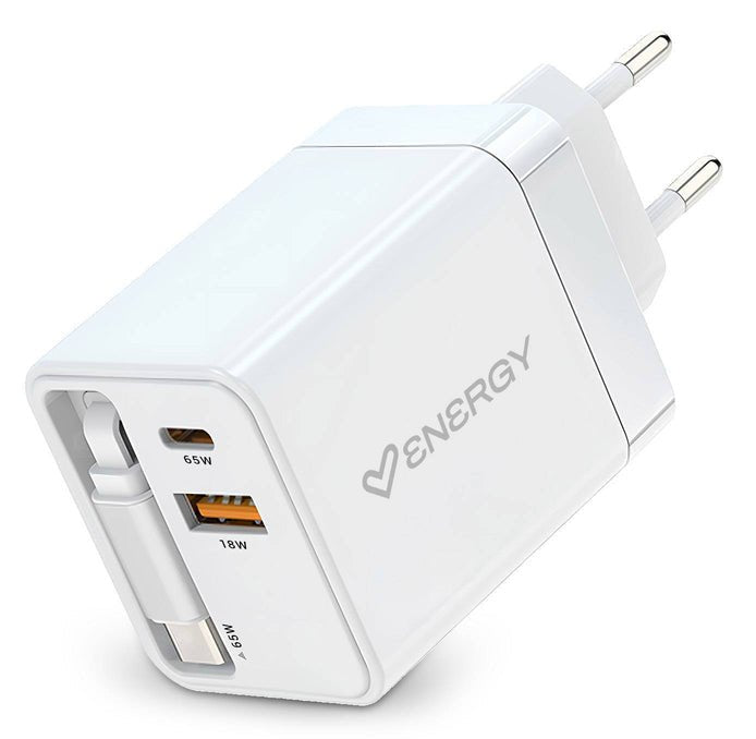 EAN 8432426500895 - Energy Sistem Retractable Charger Universal Blanco Corriente alterna Interior imagen 2