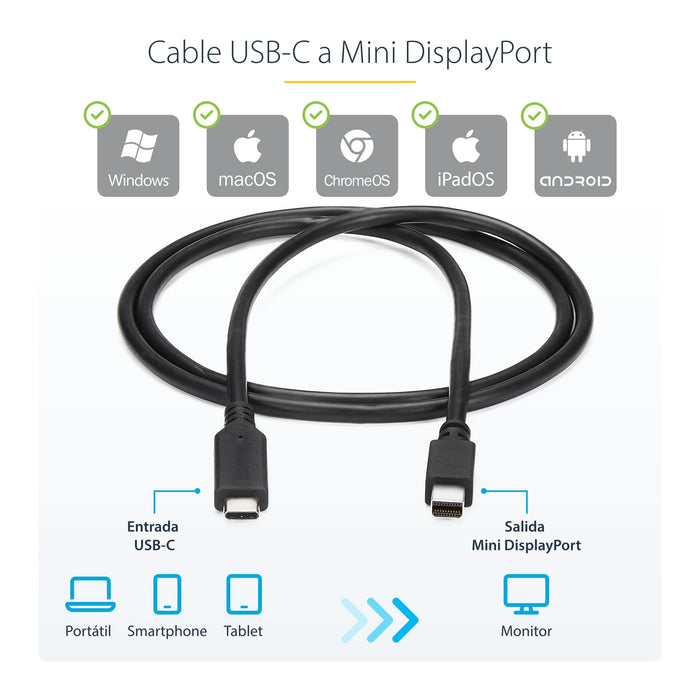 EAN 0065030878739 - StarTech.com CDP2MDPMM1MB adaptador de cable de vídeo USB Tipo C imagen 8