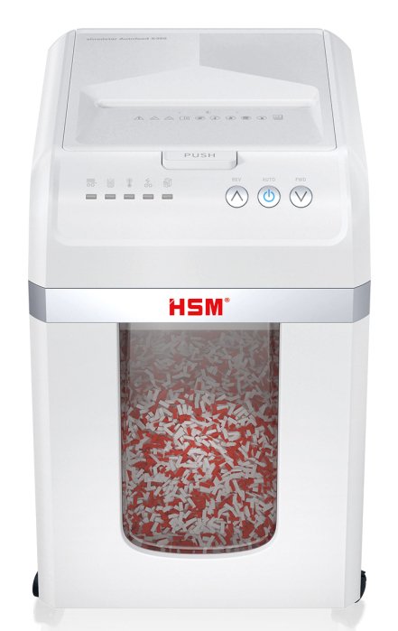 EAN 4026631082921 - HSM Autofeed X300 triturador de papel Corte en partículas 52 dB 23 cm Plata, Blanco imagen 1
