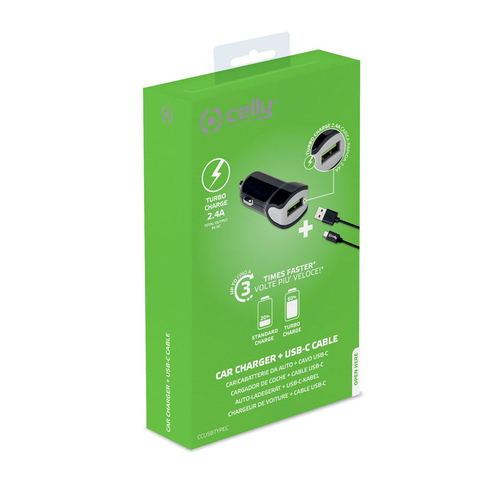 EAN 8021735723899 - Celly CCUSBTYPEC cargador de dispositivo móvil Smartphone, Tableta Negro Encendedor de cigarrillos Auto imagen 2