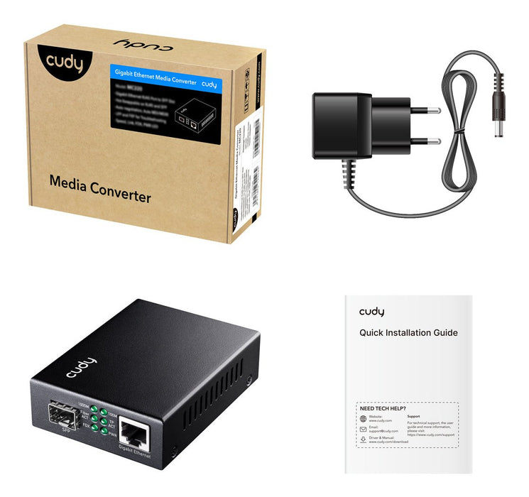EAN 6971690790462 - Cudy MC220 convertidor de medio 1000 Mbit/s 1310 nm Monomodo Negro imagen 3