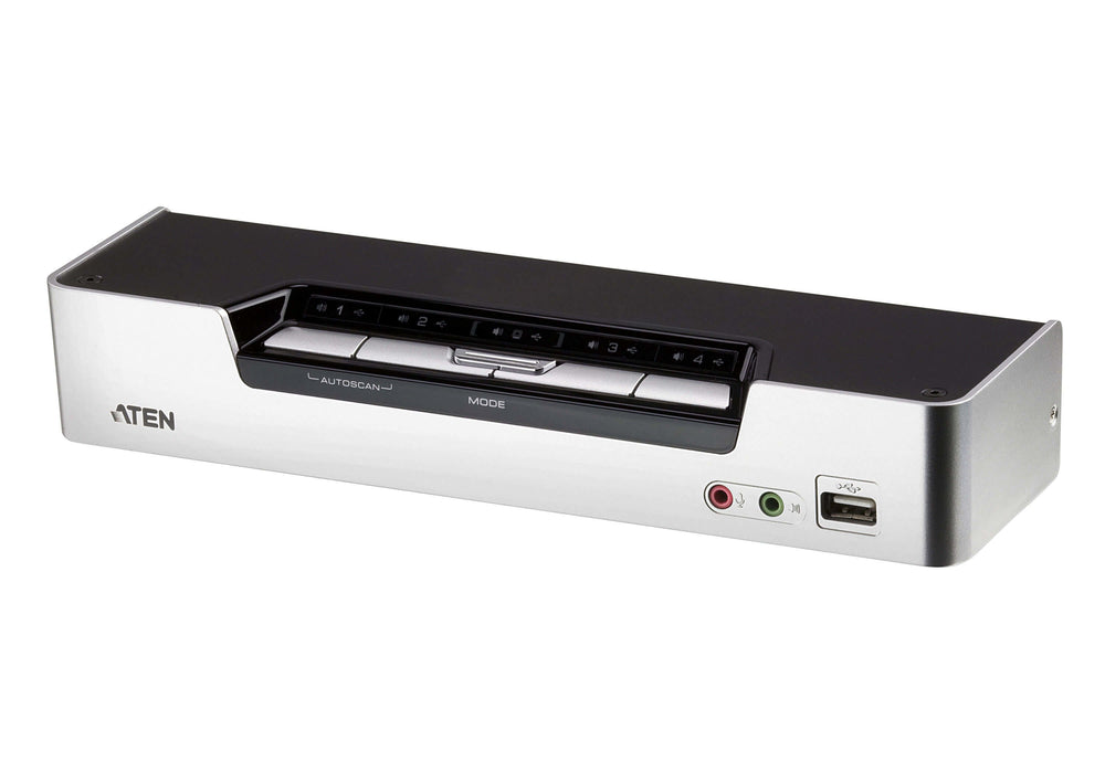 EAN 0672792100260 - ATEN CS1794 interruptor KVM Montaje en rack Negro, Acero inoxidable imagen 1