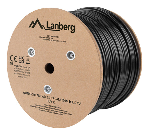 EAN 5901969448146 - Lanberg LCS7-21CU-0305-BK cable de red Negro 305 m Cat7 S/FTP (S-STP) Alrededor imagen 2