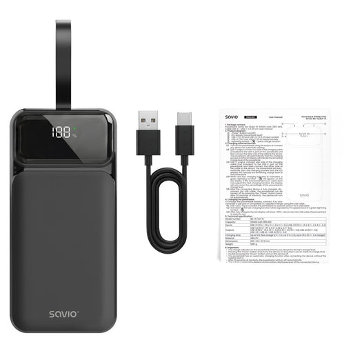 EAN 5907264119880 - Savio BA-14 batería externa Polímero de litio 50000 mAh Negro imagen 2