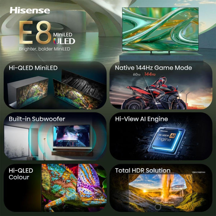 EAN 6942351434391 - Hisense 50E8S 127 cm (50") 4K Ultra HD Smart TV Wifi Negro imagen 3