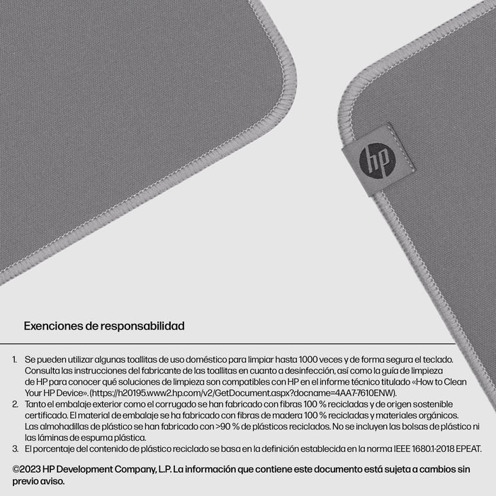 EAN 0197498446776 - HP 105 Sanitizable Mouse Pad Gris imagen 5