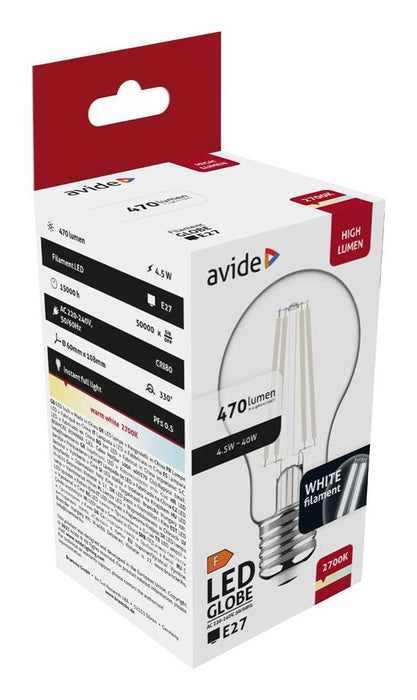 EAN 5999097959085 - Avide AWLFG27WW-4.5W lámpara LED Blanco cálido 2700 K 4,5 W E27 F imagen 3