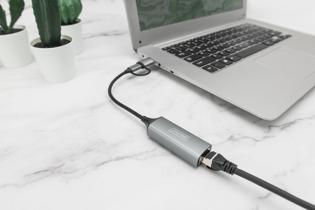 EAN 4016032473572 - Digitus DN-3028 cambiador de género para cable USB-C USB 3.1 RJ-45 Gris imagen 2