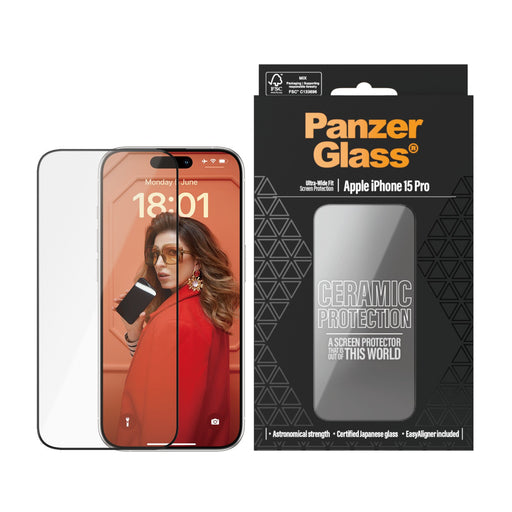 EAN 5711724028380 - PanzerGlass ® Ceramic Screen Protector iPhone 15 Pro | Ultra-Wide Fit w. EasyAligner Protector de pantall imagen 2