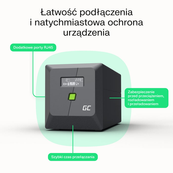EAN 5904326375598 - Green Cell sistema de alimentación ininterrumpida (UPS) Línea interactiva 0,85 kVA 480 W 2 salidas AC imagen 10