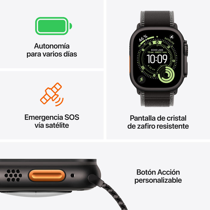 EAN 0195950610642 - Apple Watch Ultra 3 OLED 49 mm Digital 422 x 514 Pixeles Pantalla táctil 5G Negro Wifi GPS (satélite) imagen 3