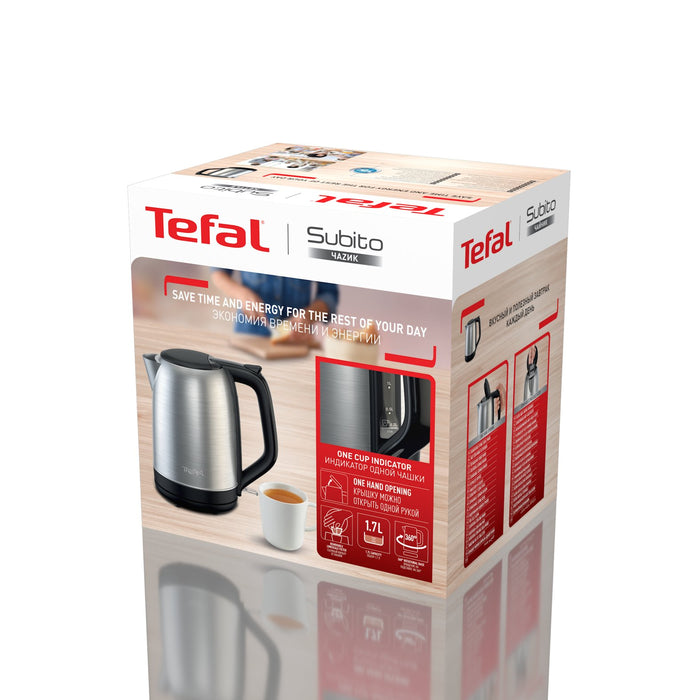EAN 3045387295196 - Tefal Subito KO5S0DE0 tetera eléctrica 1,7 L 2400 W Negro, Acero inoxidable imagen 8