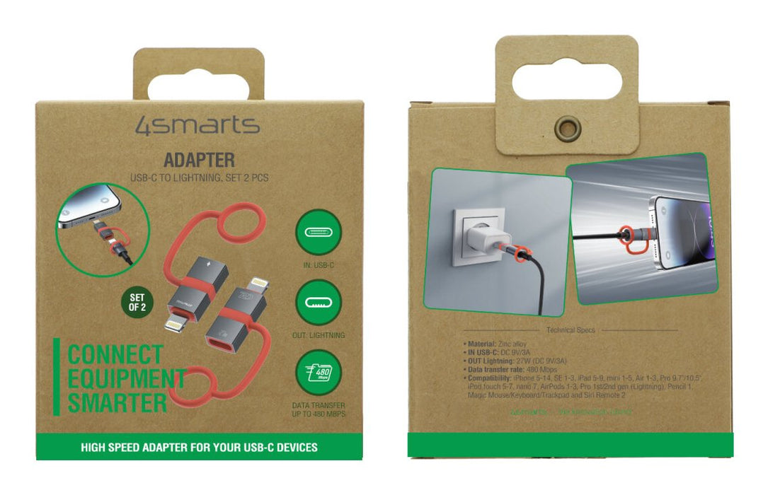 EAN 4252011911677 - 4smarts 541522 adaptador de cable de vídeo Lightning USB Tipo C Gris, Naranja imagen 9