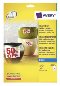 EAN 4004182247730 - Avery J4773-10 etiqueta autoadhesiva Blanco 24 pieza(s) imagen 1