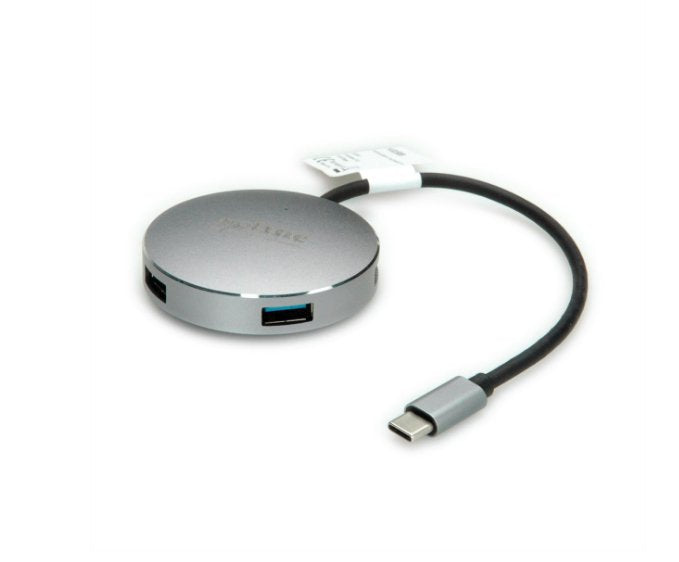EAN 7630049610866 - ROLINE 14.02.5036 hub de interfaz USB 3.2 Gen 1 (3.1 Gen 1) Type-C 5000 Mbit/s Negro, Acero inoxidable imagen 2