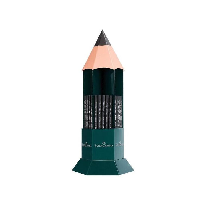 Faber-Castell Castell 1111 Expositor Con 120 Lapices De Grafito - Grados De Dureza Surtidos - Mina Resistente A La