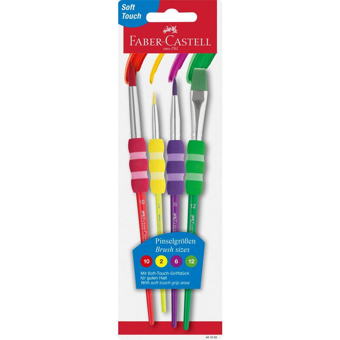 Faber-Castell Pincel 4er Set Con Empuñadura Softgrip Bk