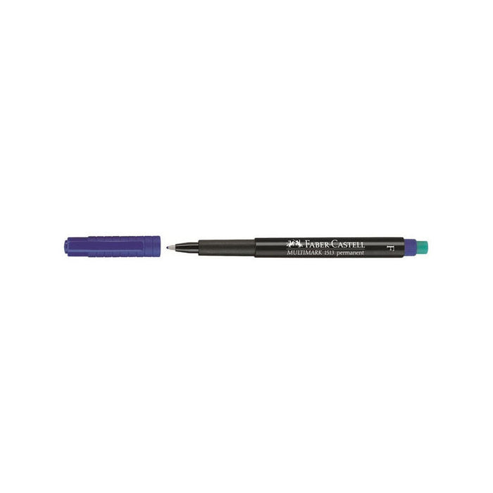 Faber Castell Rotulador Permanente Multimark 1513 Punta Fina Azul -10 Unidades-