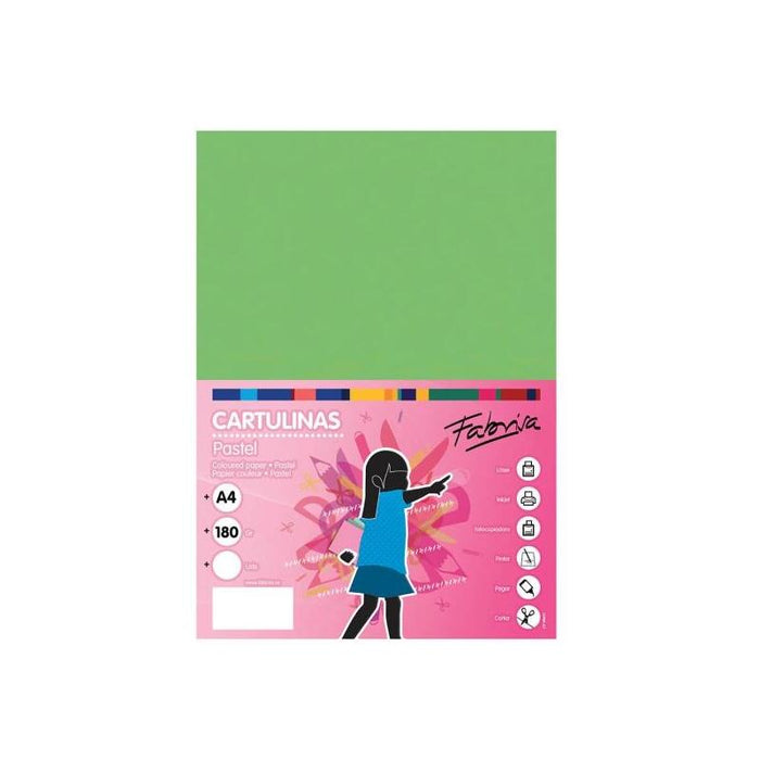 Fabrisa Paq.50h Cartulina 180gr A4 Verde