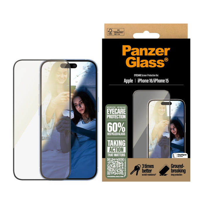 EAN 5715685002533 - PanzerGlass ® EyeCARE™ Screen Protector iPhone 16 | 15 | Ultra-Wide Fit Protector de pantalla Apple 1 pie imagen 2