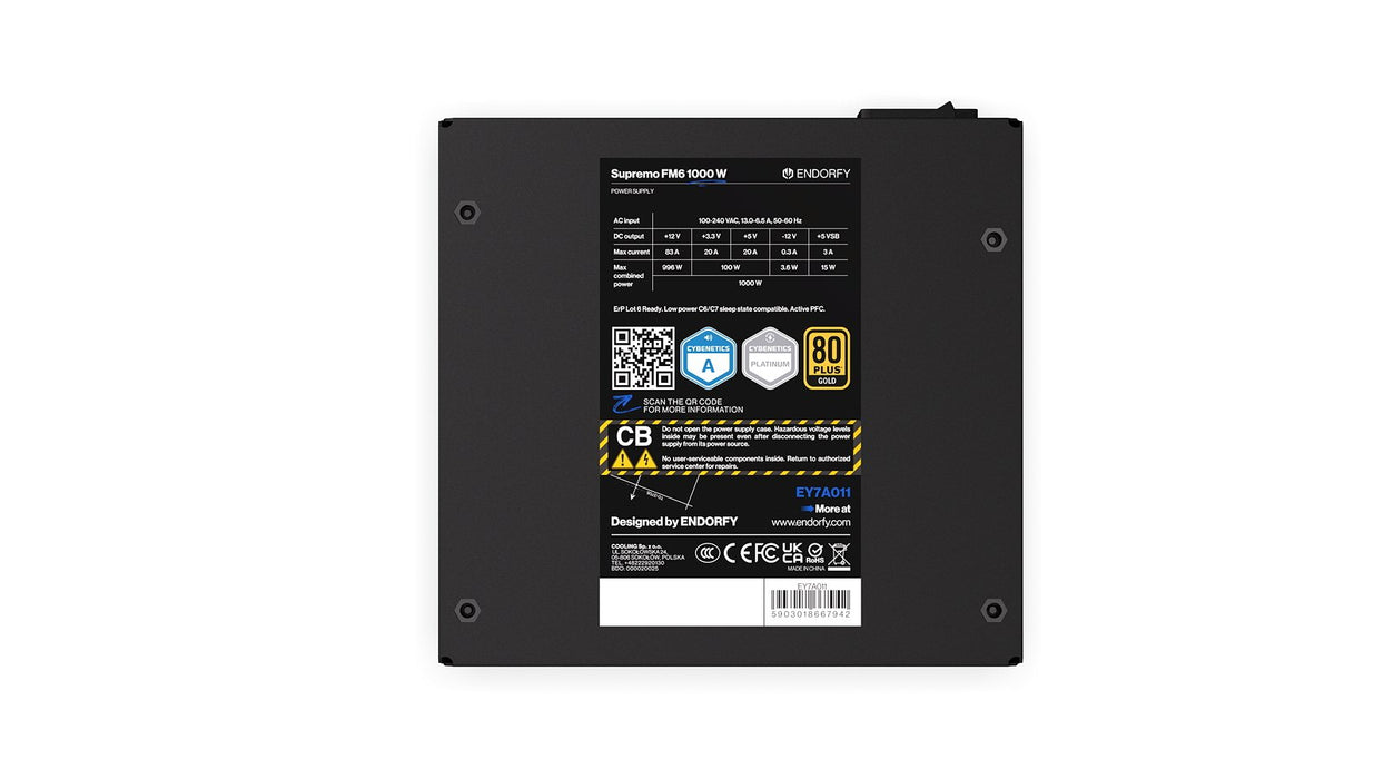 EAN 5903018667942 - ENDORFY Supremo FM6 unidad de fuente de alimentación 1000 W 24-pin ATX ATX Negro imagen 8